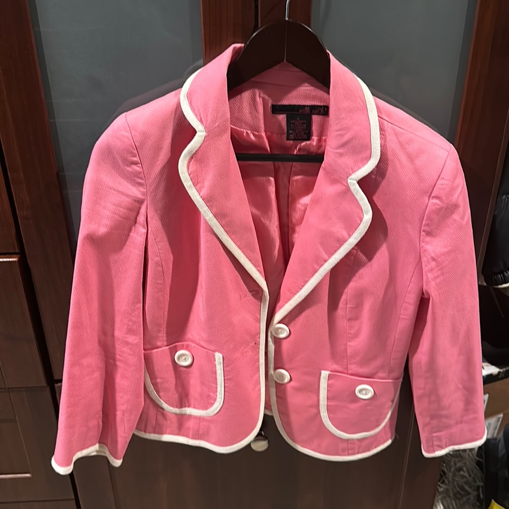 Cute pink and while coat